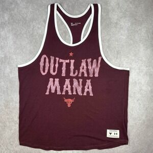 Under Armour UA Men's Project Rock‎ Outlaw Mana Tank Top Red Size XXL Red